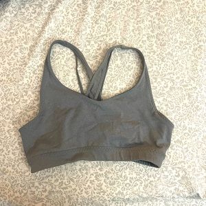 Athleta gray racer back cross back sports bra size small